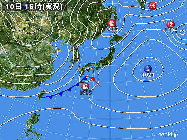 実況天気図(2018年02月10日)