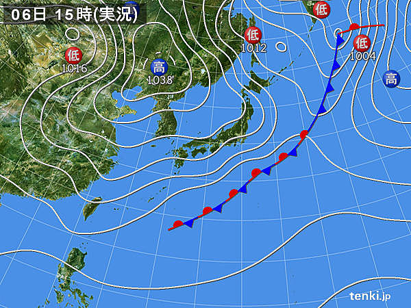 実況天気図(2018年03月06日)