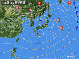 実況天気図(2018年03月12日)