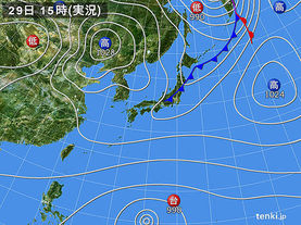 実況天気図(2018年03月29日)