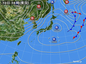 実況天気図(2018年04月10日)