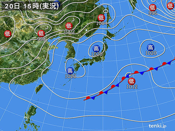 実況天気図(2018年04月20日)