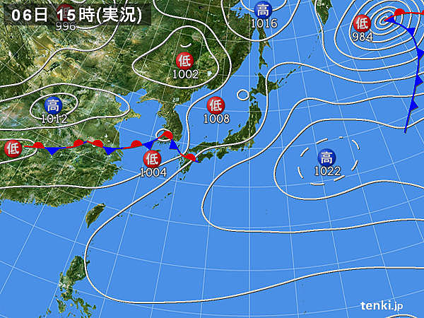 実況天気図(2018年05月06日)