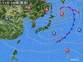 実況天気図(2018年05月11日)