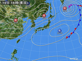 実況天気図(2018年05月16日)