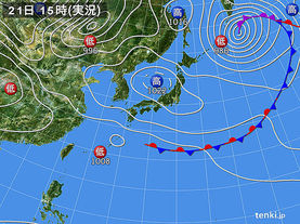 実況天気図(2018年05月21日)