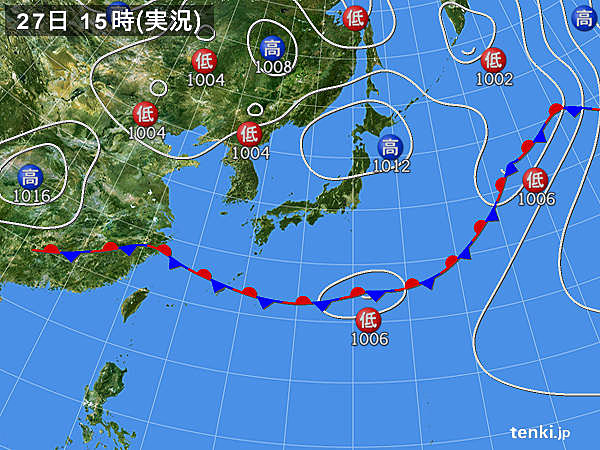 実況天気図(2018年05月27日)