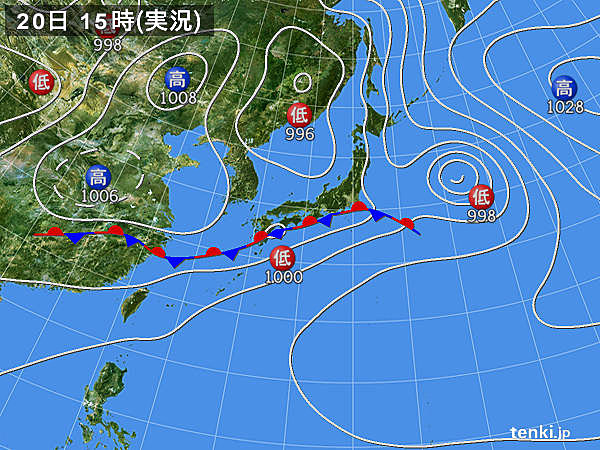 実況天気図(2018年06月20日)