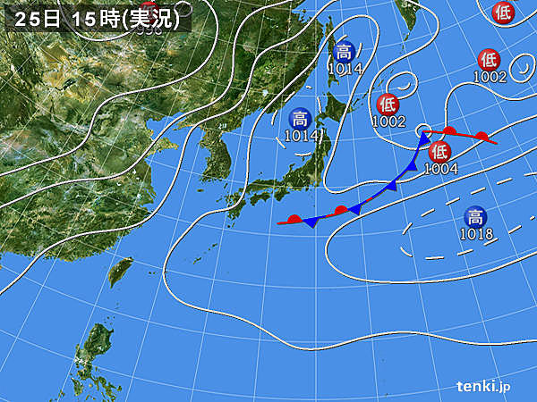 実況天気図(2018年06月25日)