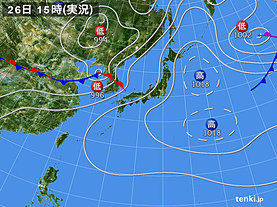 実況天気図(2018年06月26日)