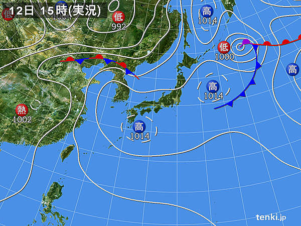 実況天気図(2018年07月12日)