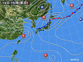 実況天気図(2018年08月16日)