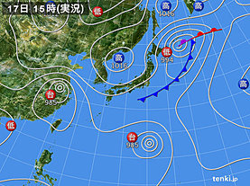 実況天気図(2018年08月17日)