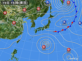 実況天気図(2018年08月19日)