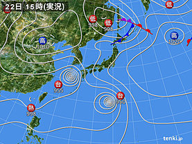 実況天気図(2018年08月22日)