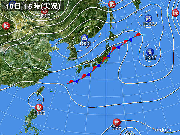 実況天気図(2018年09月10日)
