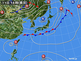 実況天気図(2018年09月11日)