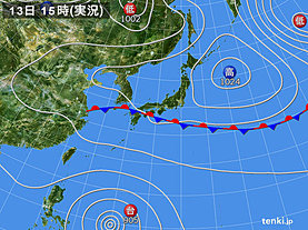 実況天気図(2018年09月13日)