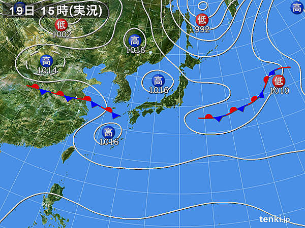 実況天気図(2018年09月19日)