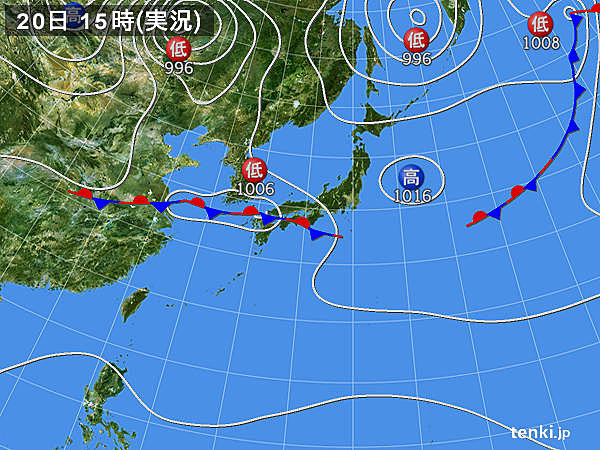 実況天気図(2018年09月20日)