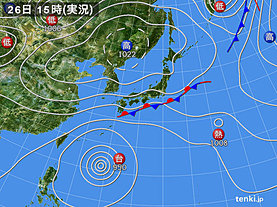 実況天気図(2018年09月26日)