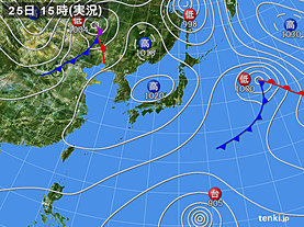 実況天気図(2018年10月25日)