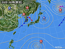 実況天気図(2018年10月26日)