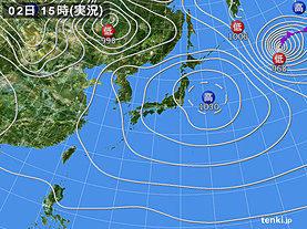 実況天気図(2018年12月02日)