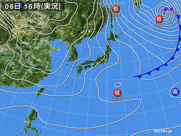 実況天気図(2019年01月06日)