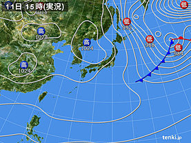 実況天気図(2019年01月11日)