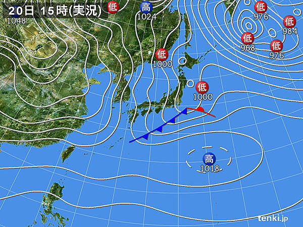 実況天気図(2019年01月20日)