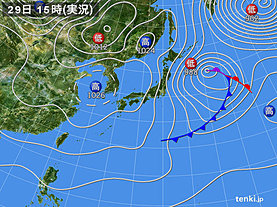 実況天気図(2019年01月29日)