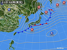 実況天気図(2019年01月31日)