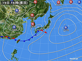 実況天気図(2019年02月19日)