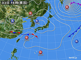 実況天気図(2019年03月02日)