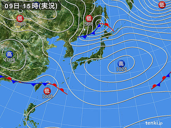 実況天気図(2019年03月09日)