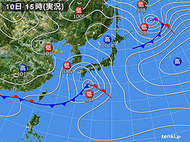 実況天気図(2019年03月10日)