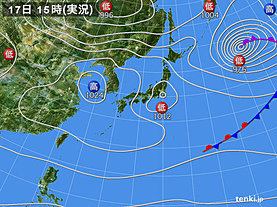 実況天気図(2019年03月17日)