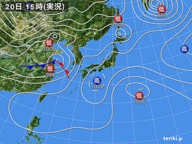 実況天気図(2019年03月20日)