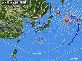 実況天気図(2019年03月27日)