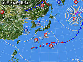 実況天気図(2019年04月12日)