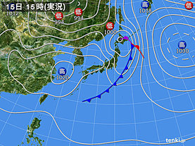 実況天気図(2019年04月15日)