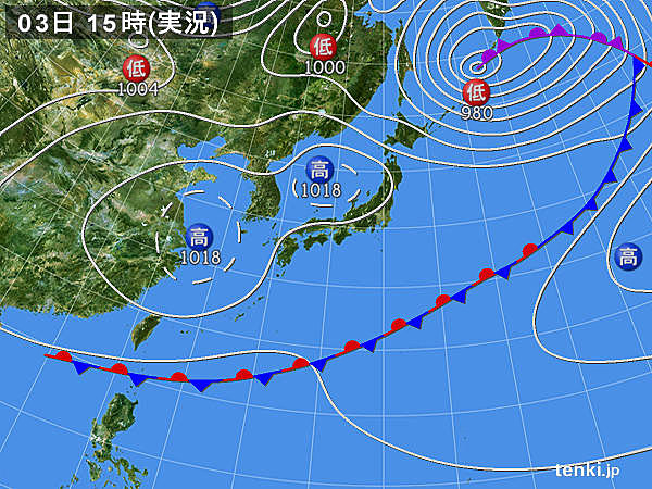 実況天気図(2019年05月03日)