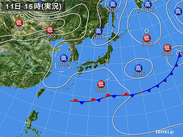 実況天気図(2019年05月11日)