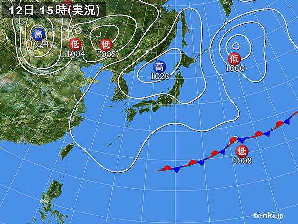 実況天気図(2019年05月12日)