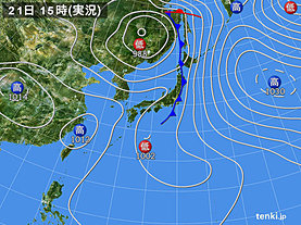 実況天気図(2019年05月21日)