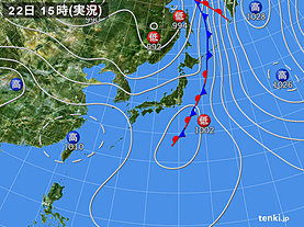 実況天気図(2019年05月22日)