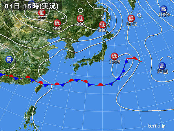 実況天気図(2019年06月01日)