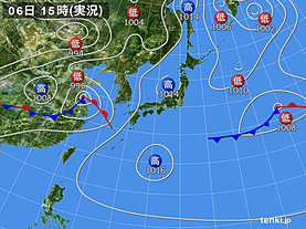 実況天気図(2019年06月06日)