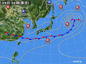 実況天気図(2019年06月09日)